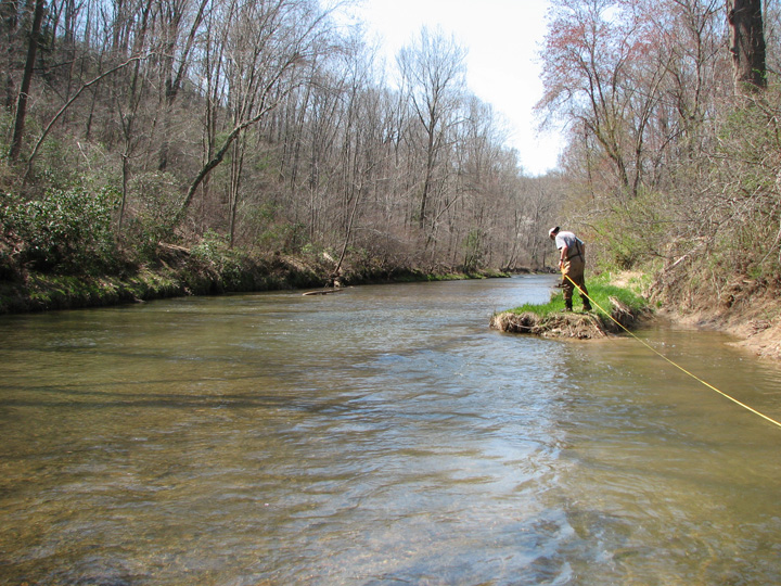 Field photo showing stream conditions at site DEER-342-A-2007-2