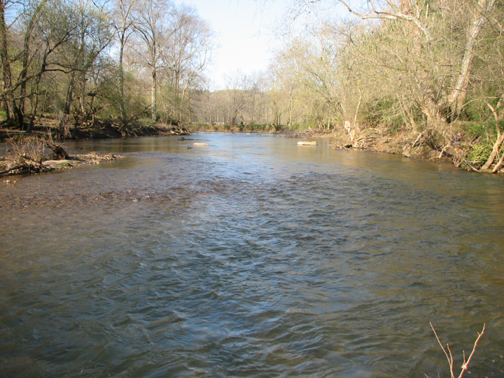 Field photo showing stream conditions at site DEER-460-A-2007-2