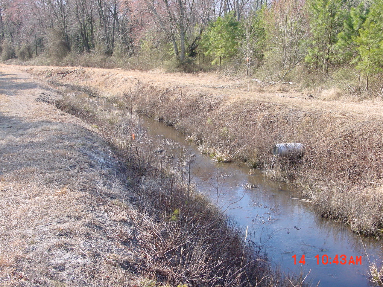 Field photo showing stream conditions at site DIVI-112-R-2001-2