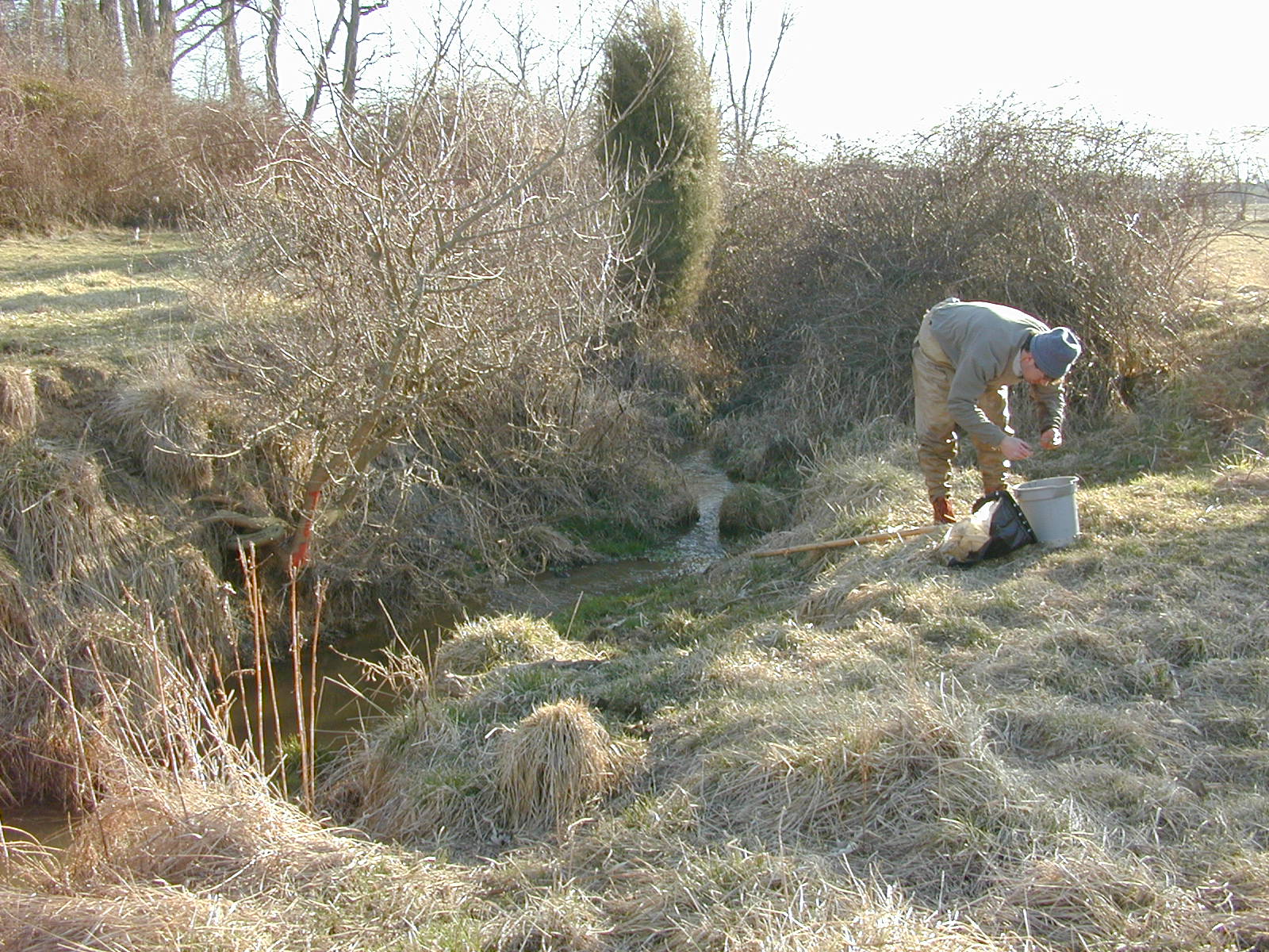 Field photo showing stream conditions at site DOUB-101-R-2002-1