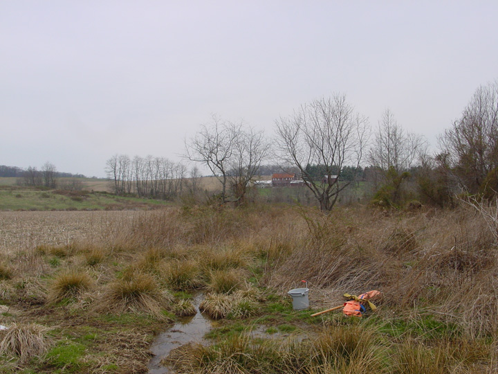Field photo showing stream conditions at site DOUB-107-R-2007-2