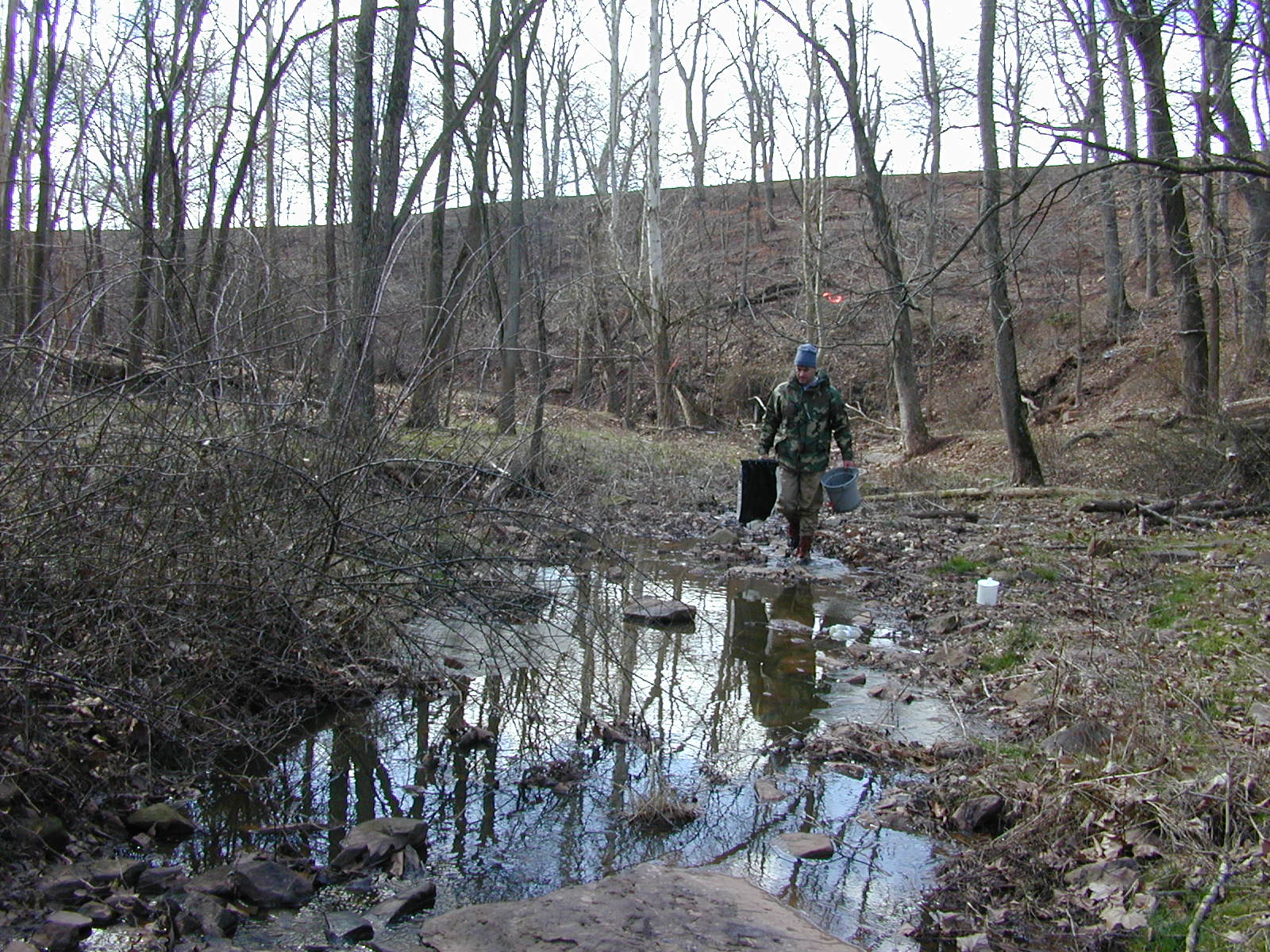 Field photo showing stream conditions at site DOUB-109-R-2002-1