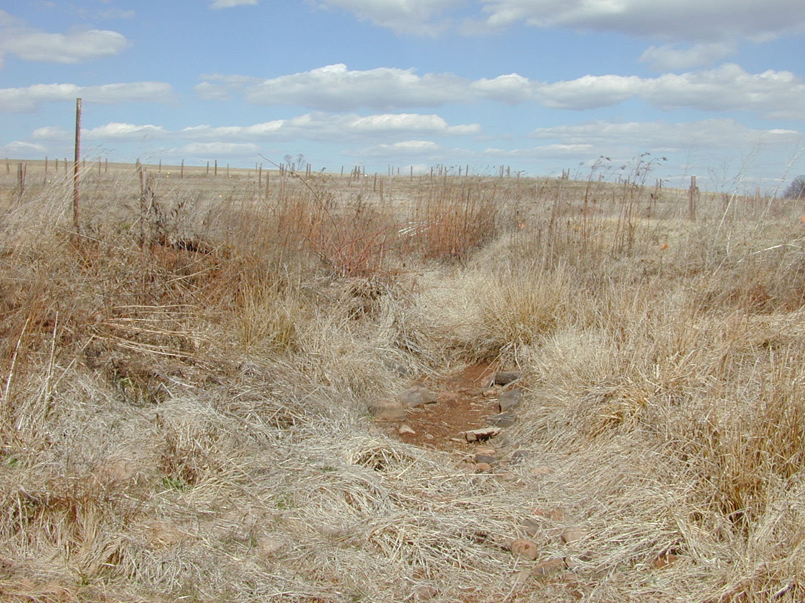 Field photo showing stream conditions at site DOUB-110-R-2002-1