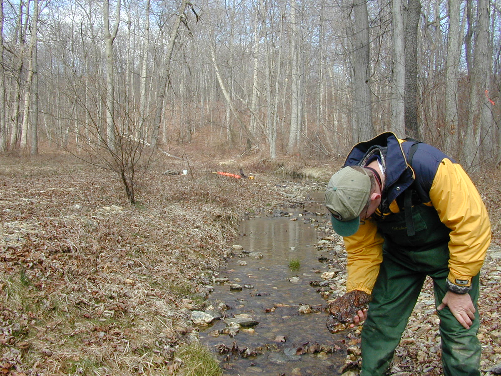 Field photo showing stream conditions at site DOUB-116-R-2002-3