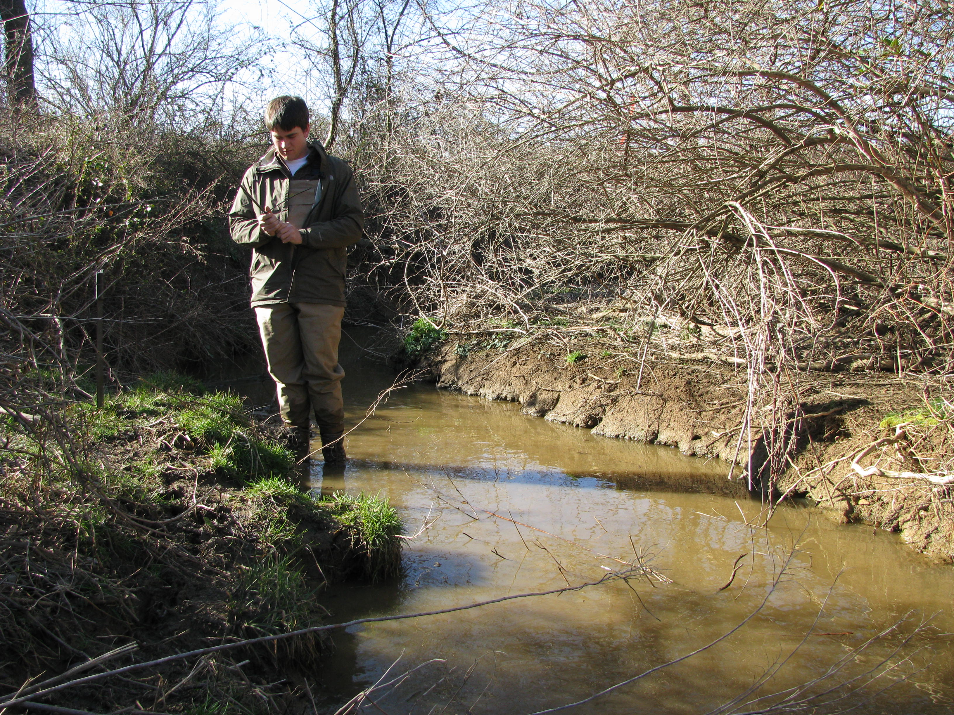 Field photo showing stream conditions at site DOUB-197-B-2012-2