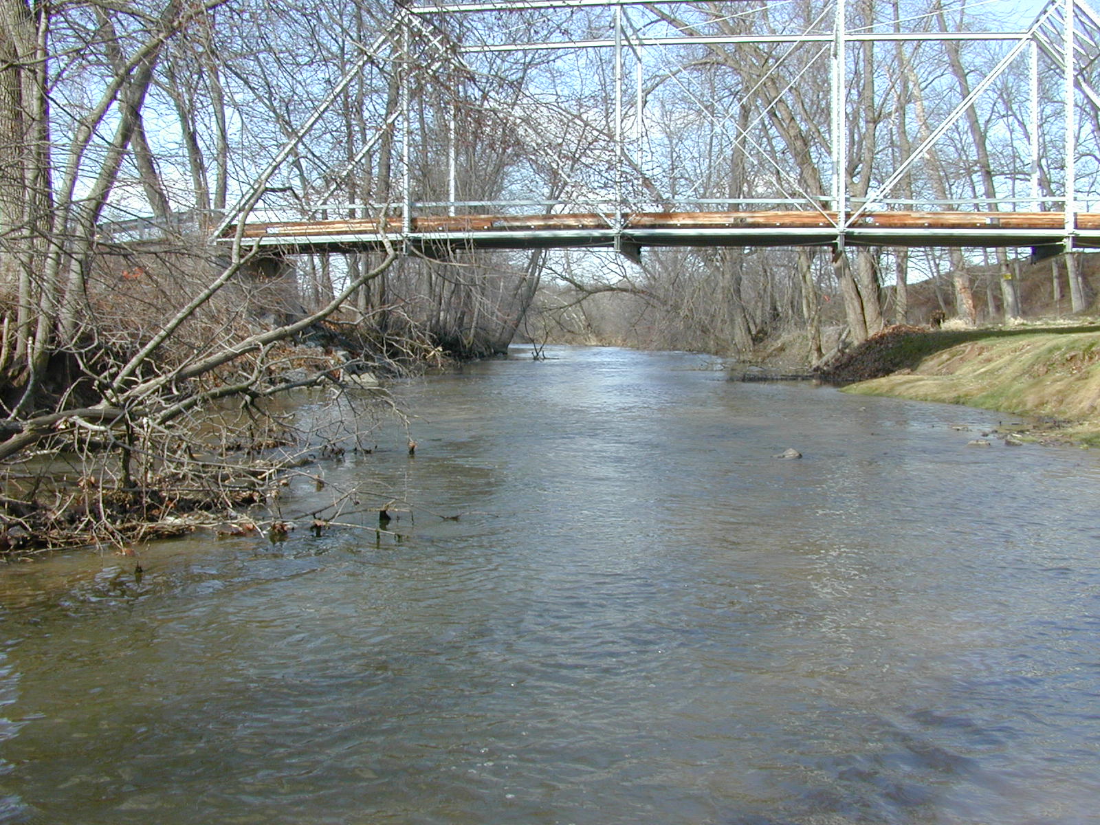 Field photo showing stream conditions at site DOUB-404-R-2002-2