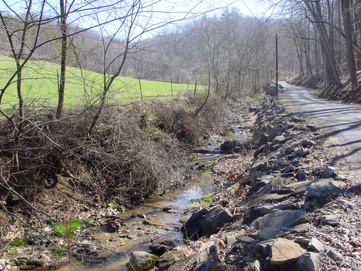 Field photo showing stream conditions at site EVIT-107-B-2007-2