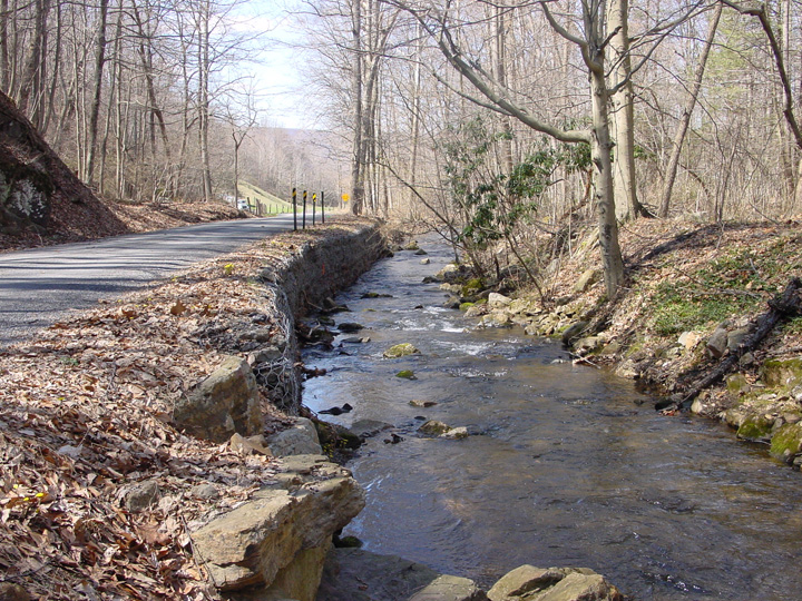 Field photo showing stream conditions at site EVIT-208-B-2007-2