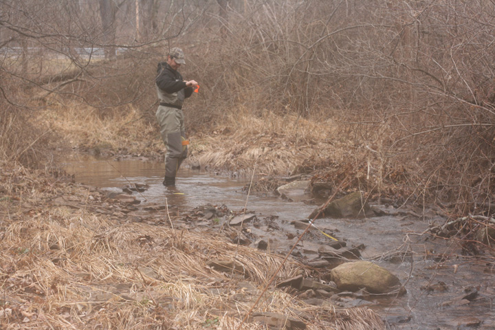 Field photo showing stream conditions at site FIMI-127-A-2009-2