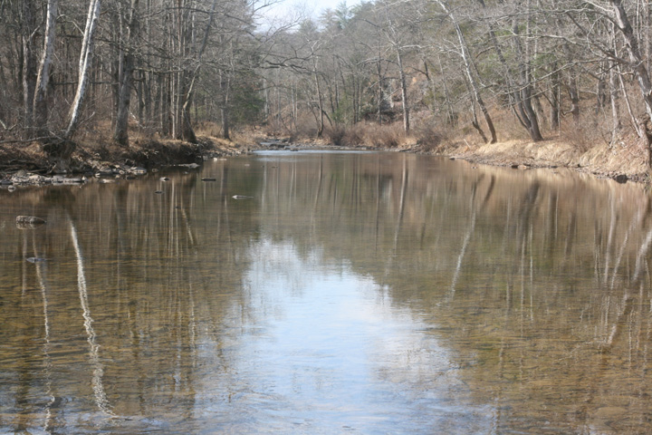 Field photo showing stream conditions at site FIMI-128-A-2009-1