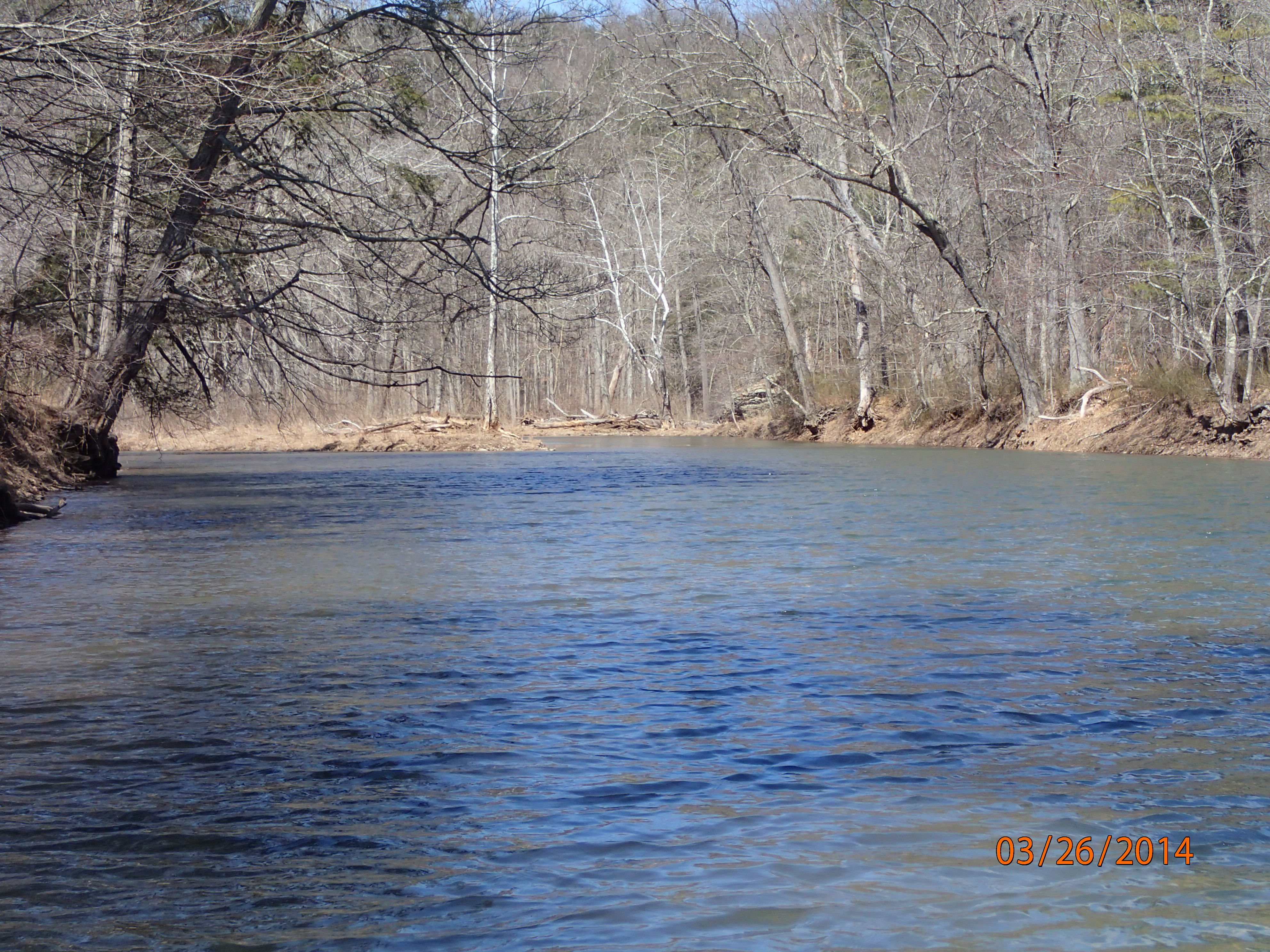 Field photo showing stream conditions at site FIMI-404-R-2014-MidpointDownstream