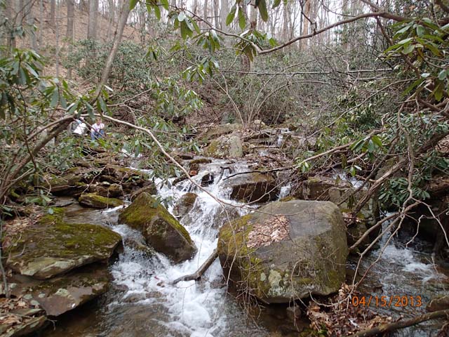 Field photo showing stream conditions at site GEOR-101-D-2013-MidpointUpstream