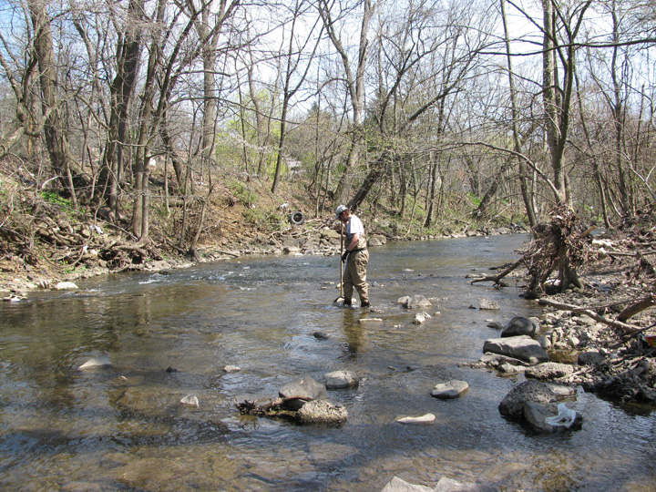 Field photo showing stream conditions at site GWYN-310-H-2011-1