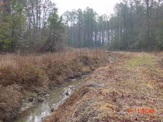 Field photo showing stream conditions at site ISLE-120-R-2001-2