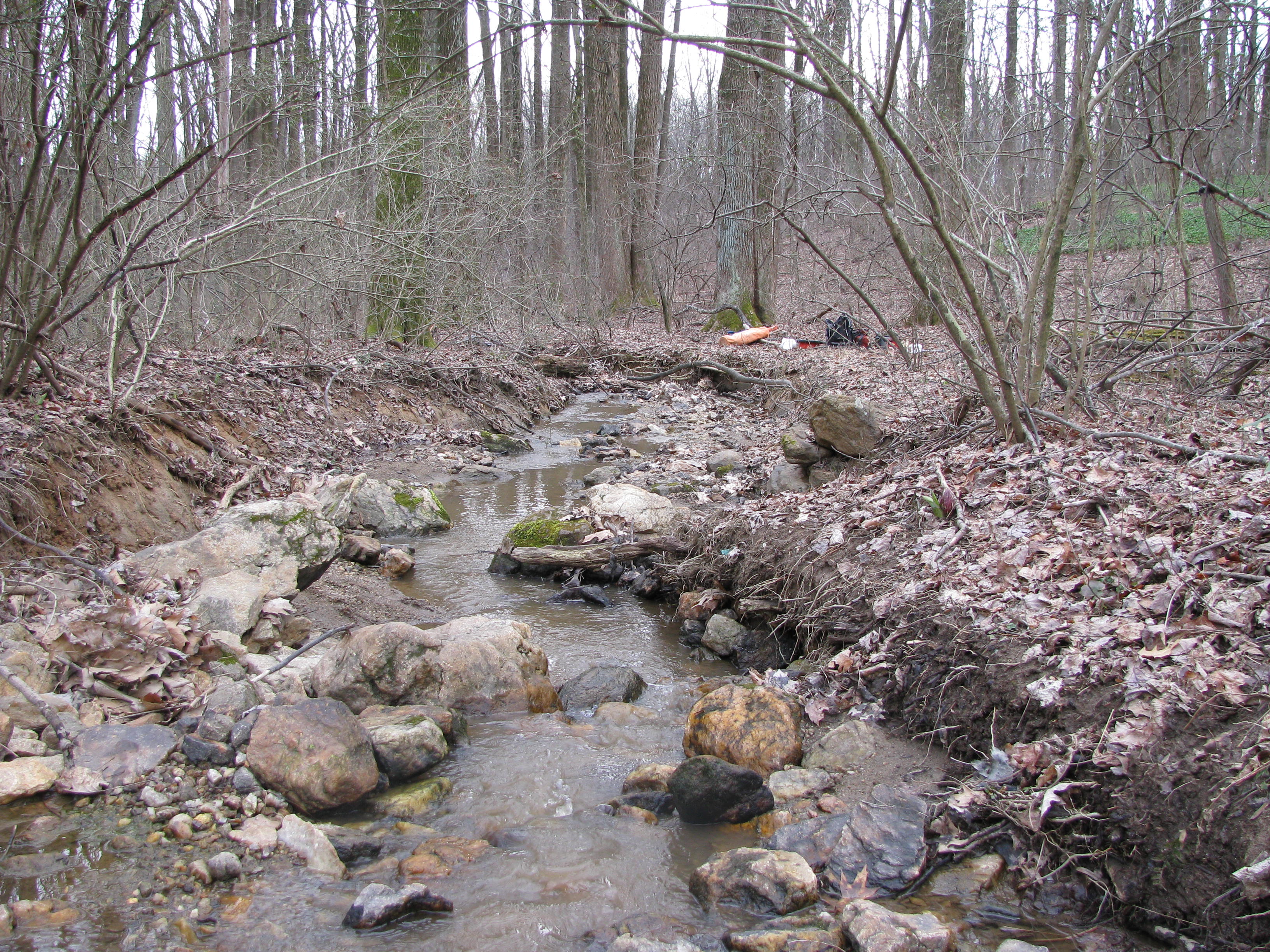 Field photo showing stream conditions at site JONE-109-S-2012-2