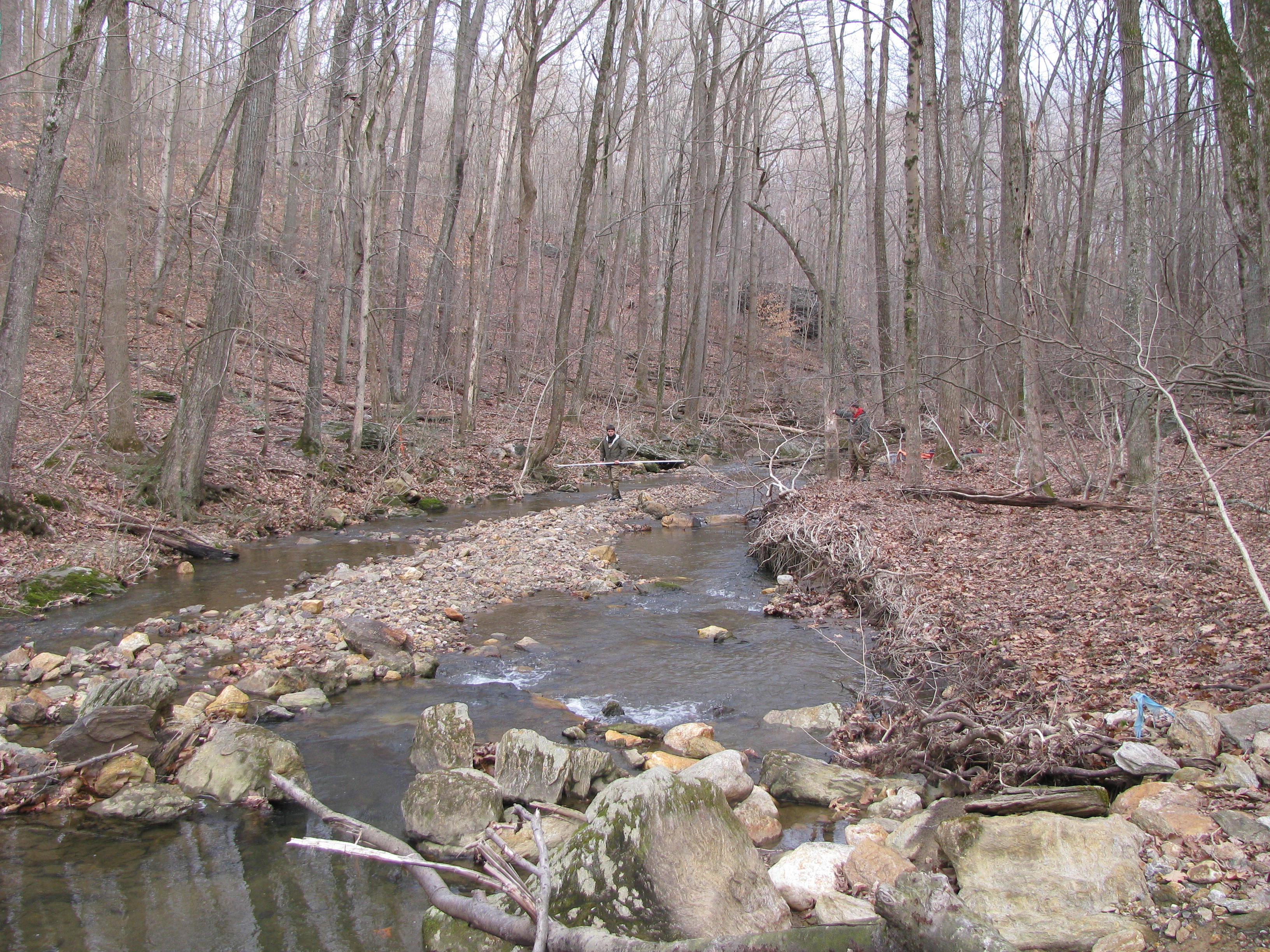 Field photo showing stream conditions at site JONE-315-S-2012-2