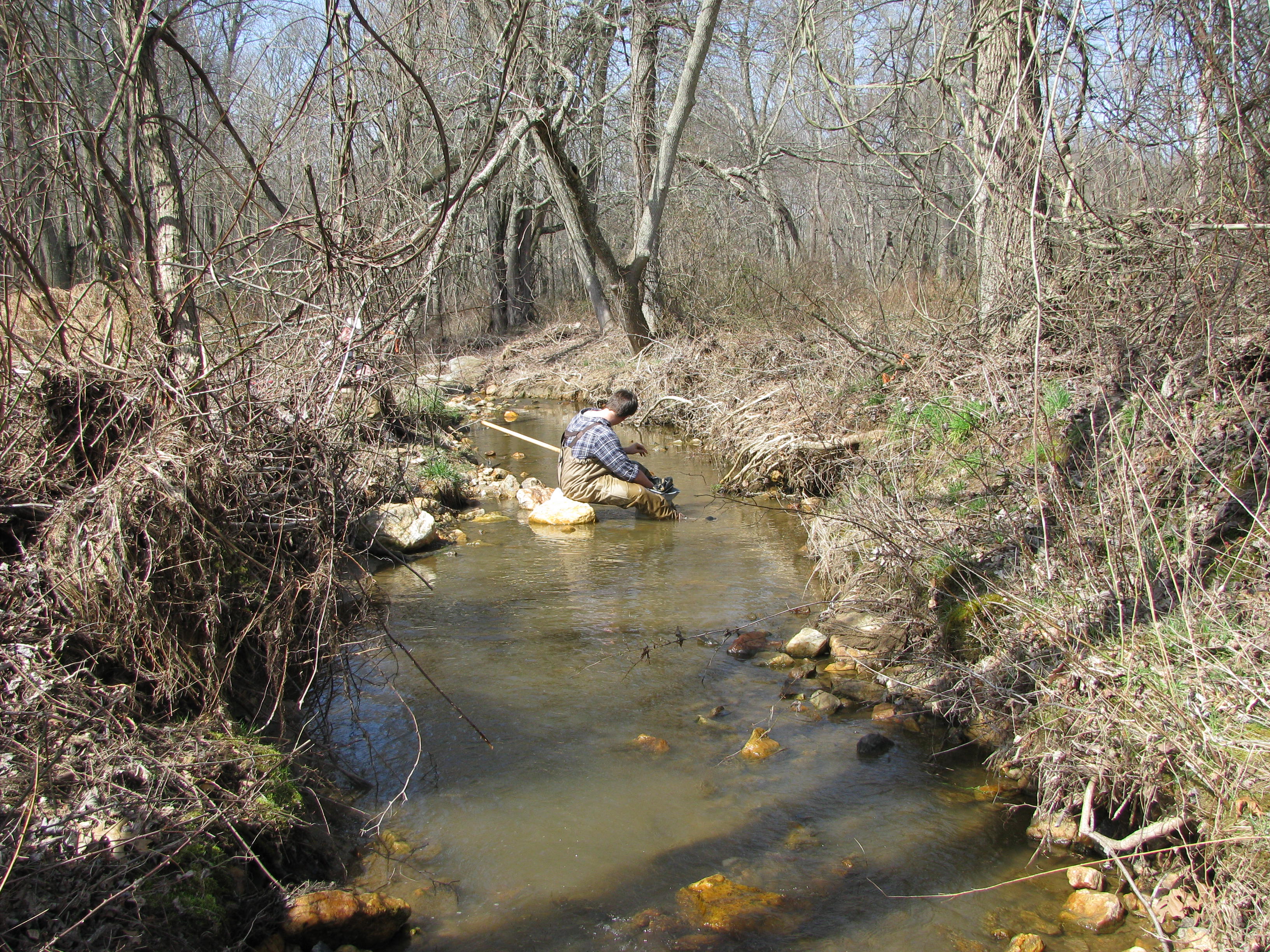 Field photo showing stream conditions at site LIBE-101-A-2012-2