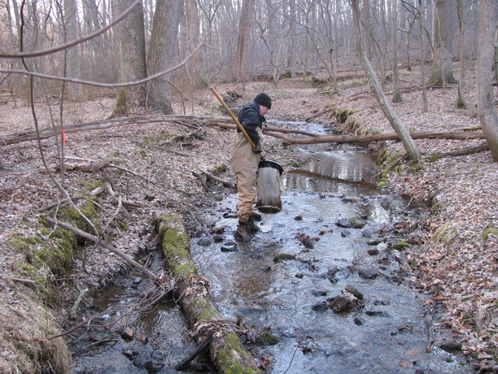Field photo showing stream conditions at site LIBE-102-S-2009-2