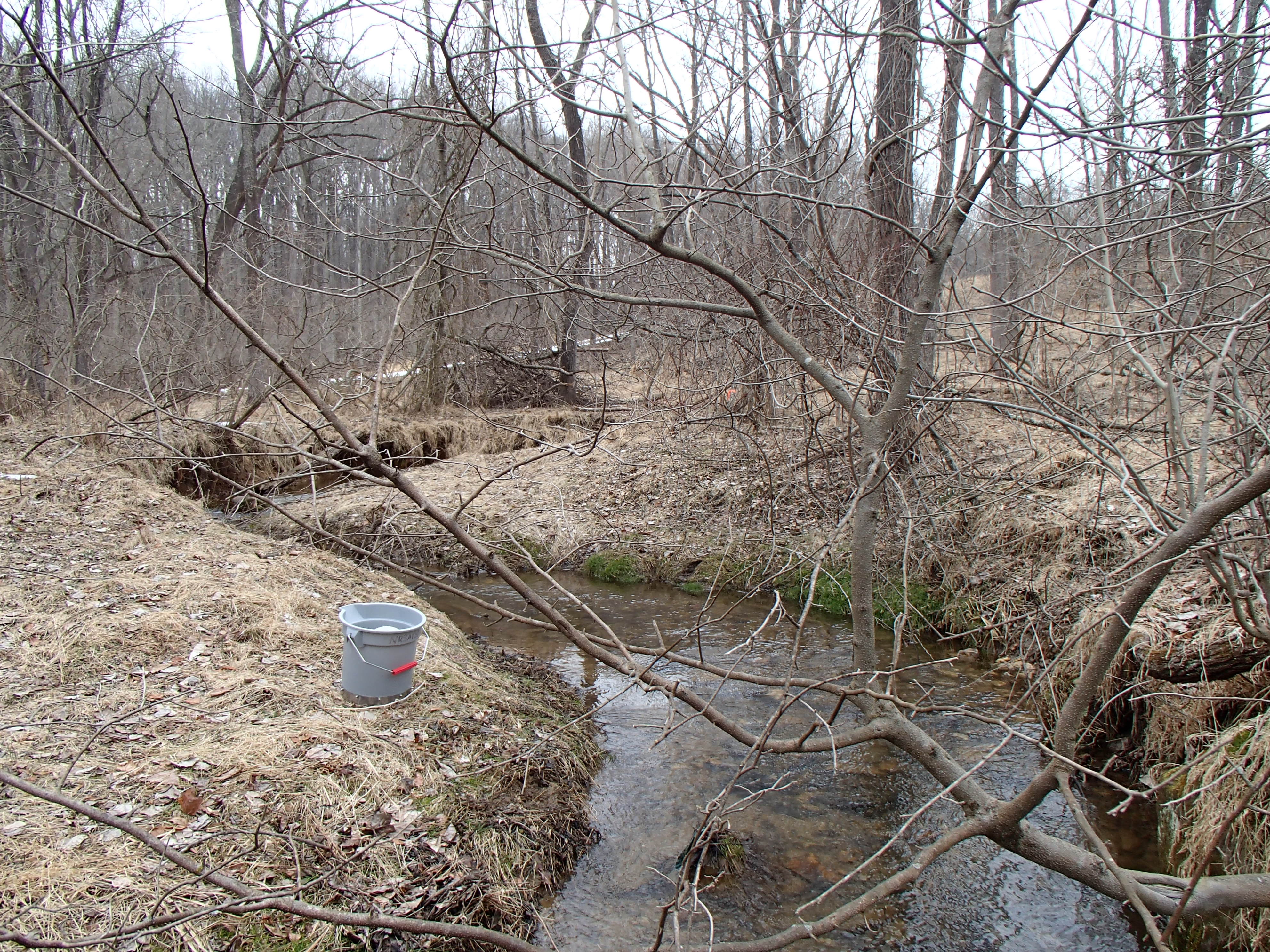 Field photo showing stream conditions at site LIBE-117-R-2014-1