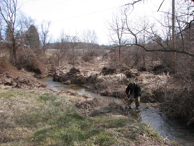 Field photo showing stream conditions at site LIBE-202-A-2013-1