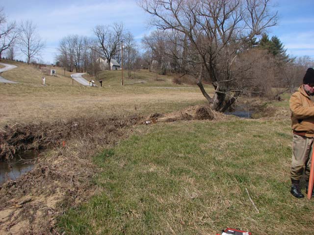 Field photo showing stream conditions at site LIBE-202-A-2013-2