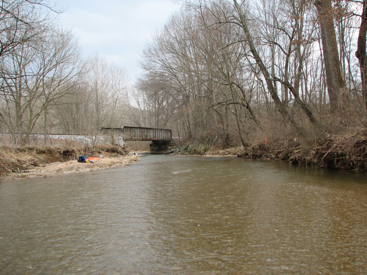 Field photo showing stream conditions at site LIBE-356-A-2007-1