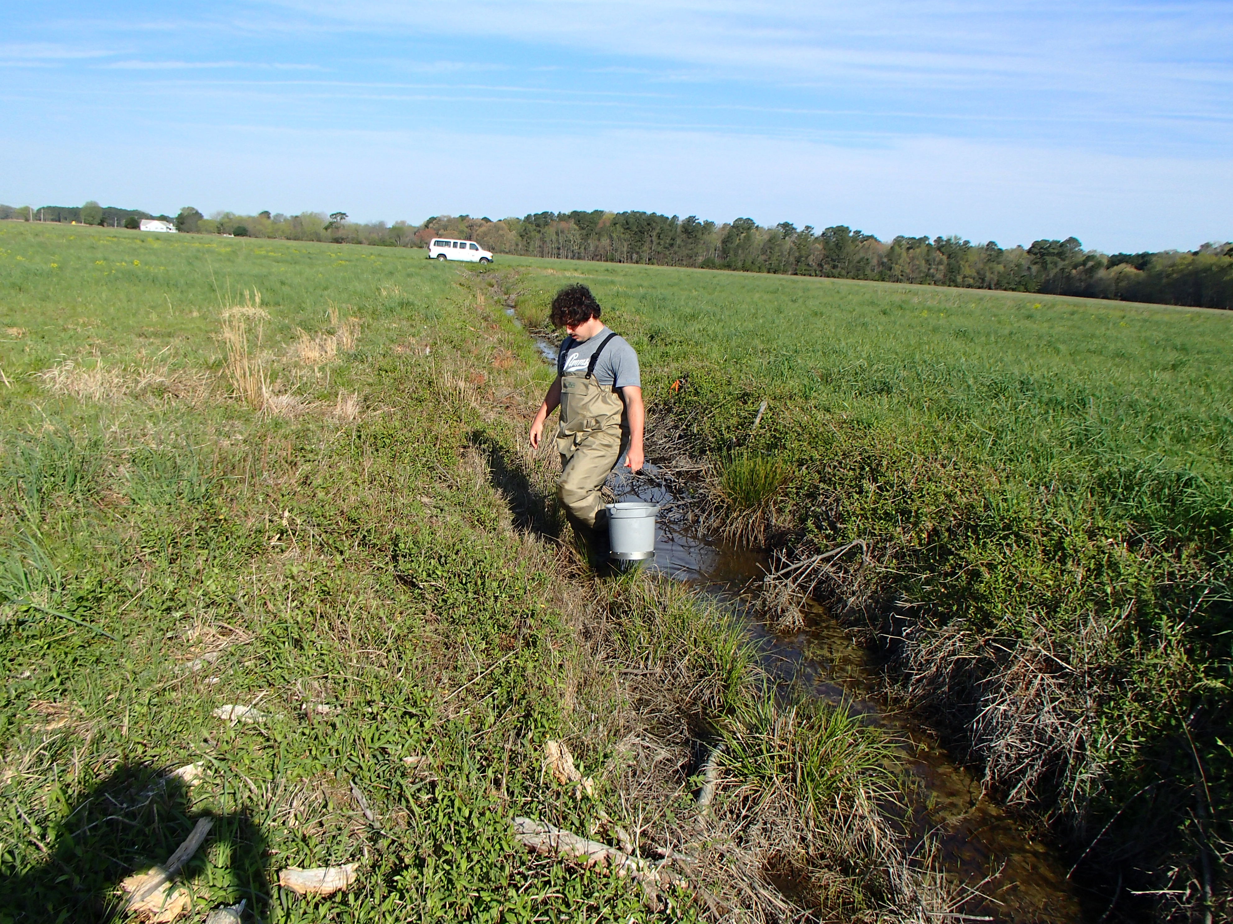 Field photo showing stream conditions at site LICK-121-R-2017-MidpointFacingDownstream