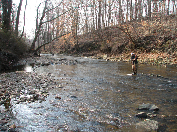Field photo showing stream conditions at site LIEL-301-B-2008-1