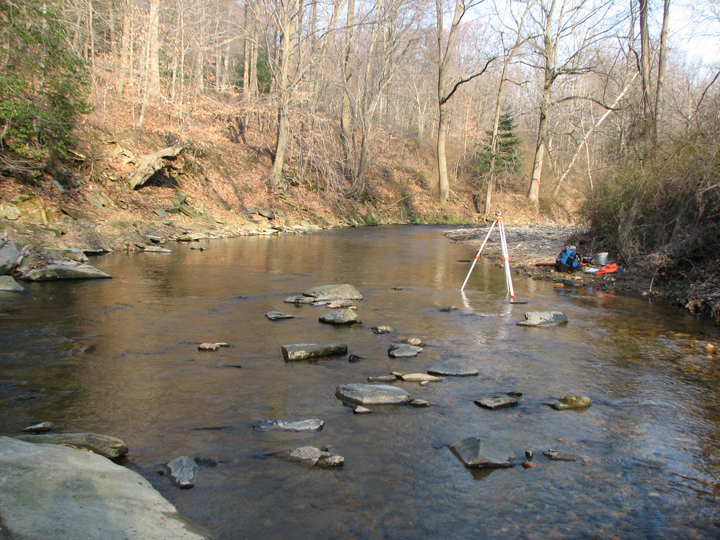 Field photo showing stream conditions at site LIEL-301-B-2008-2