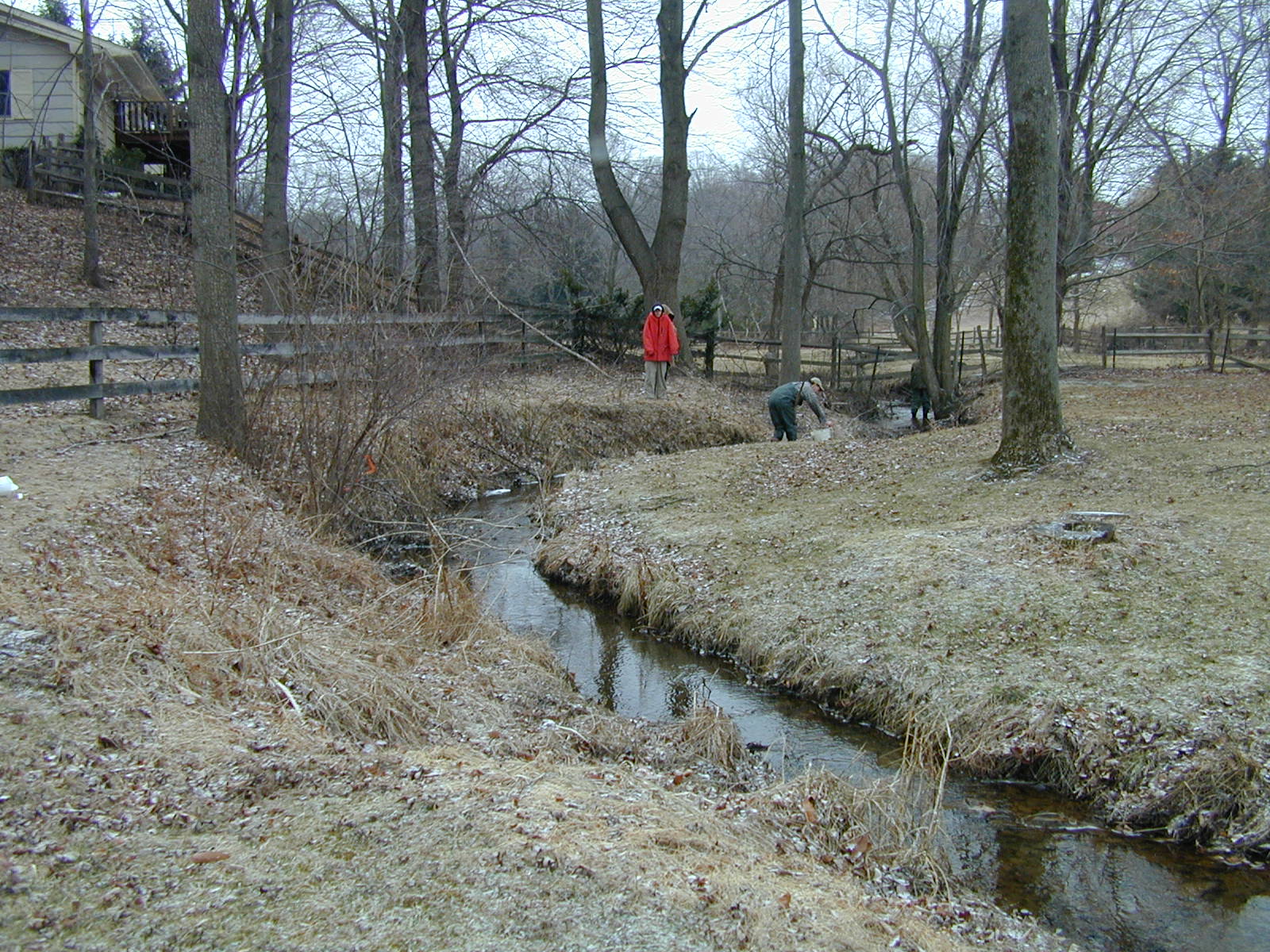 Field photo showing stream conditions at site LIGU-110-R-2001-2
