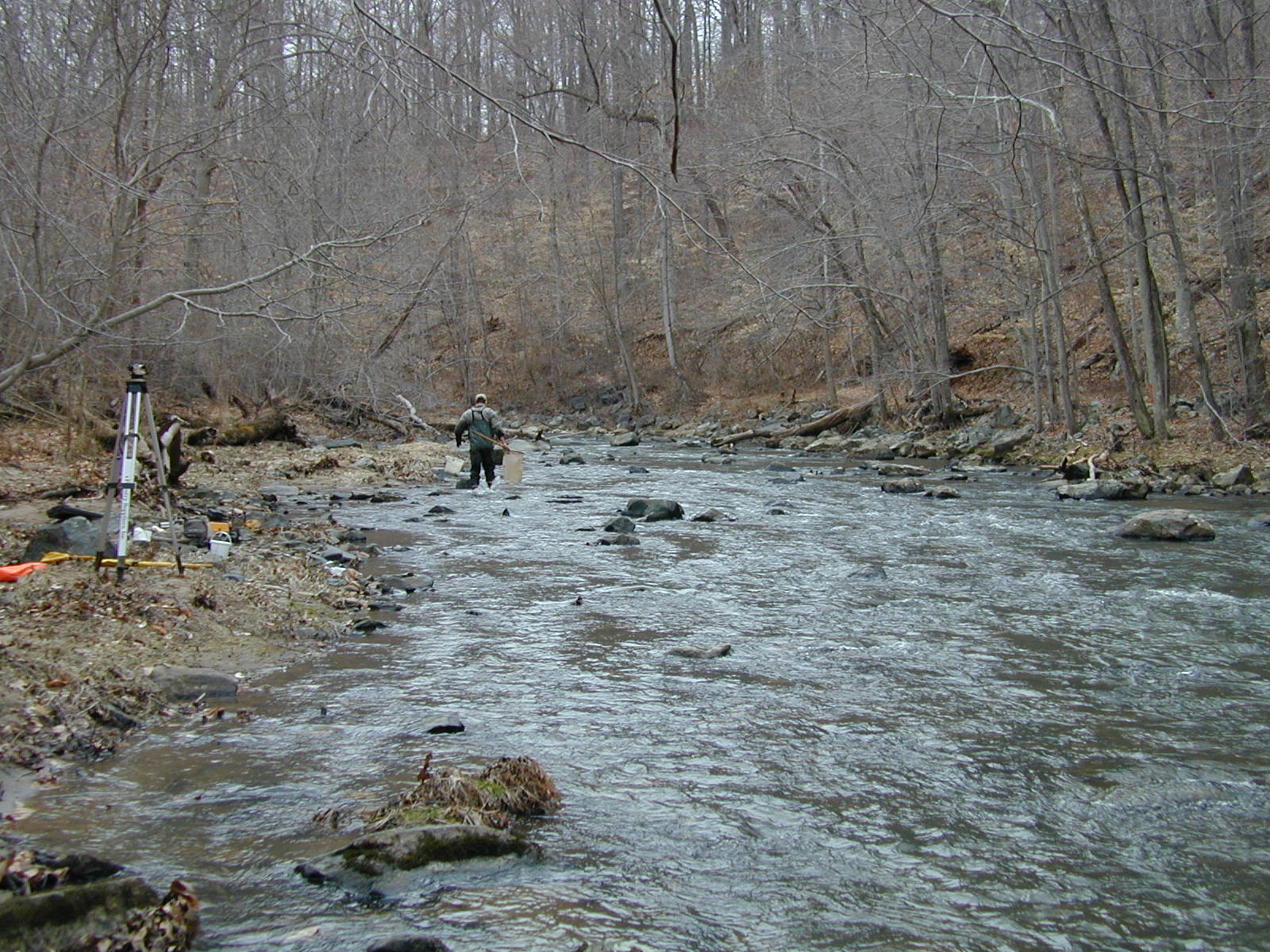 Field photo showing stream conditions at site LIGU-312-R-2001-2
