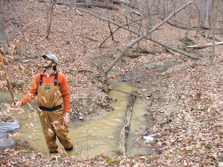 Field photo showing stream conditions at site LIKG-102-B-2008-1