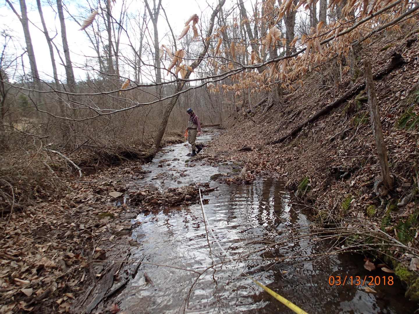 Field photo showing stream conditions at site LIKG-107-R-2018_MidpointDownstream