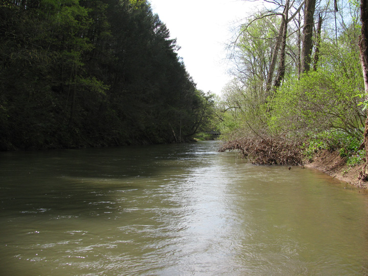 Field photo showing stream conditions at site LIKG-512-H-2011-1