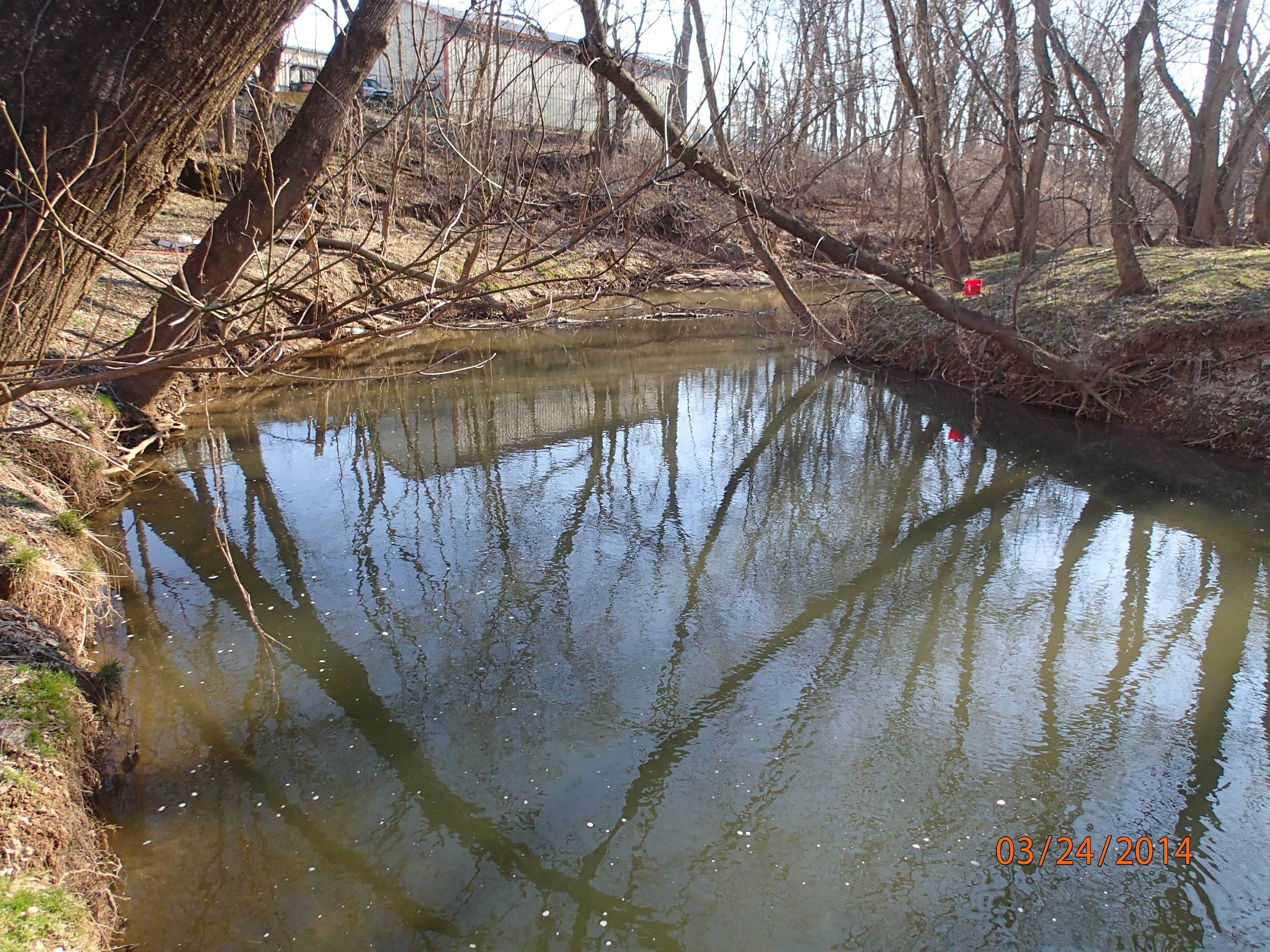 Field photo showing stream conditions at site LMON-301-X-2014-MidpointDownstream