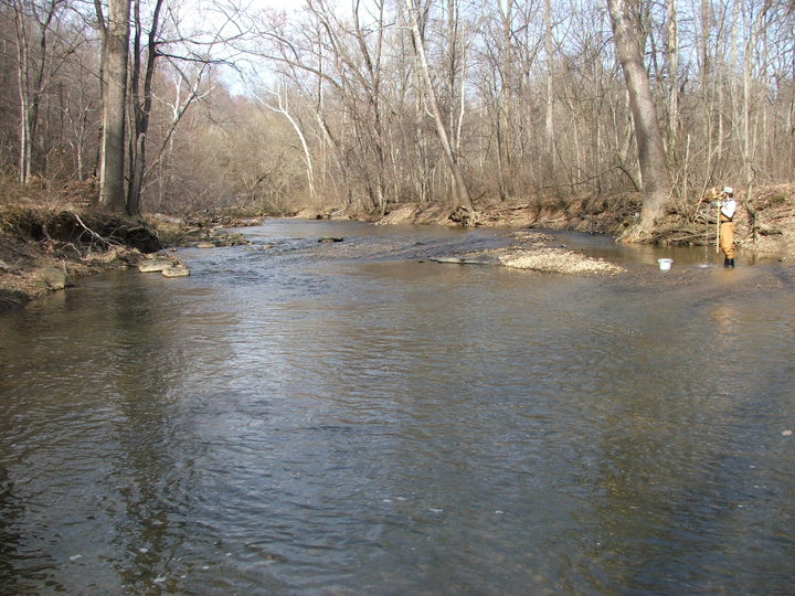 Field photo showing stream conditions at site LMON-406-R-2008-1