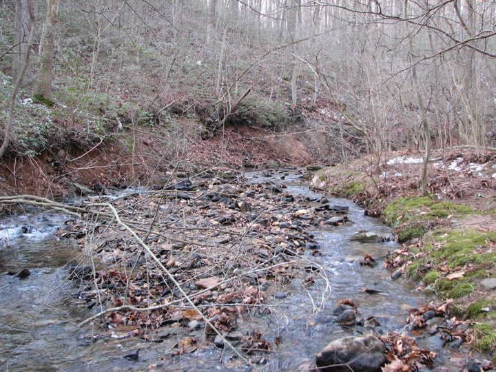 Field photo showing stream conditions at site LOCH-120-S-2007-2