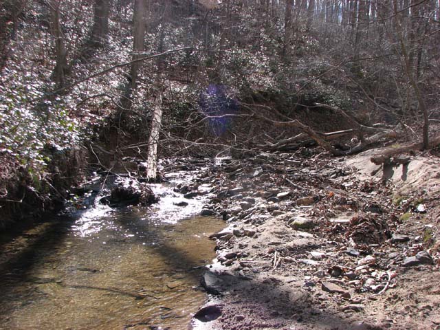 Field photo showing stream conditions at site LOCH-120-S-2013-1