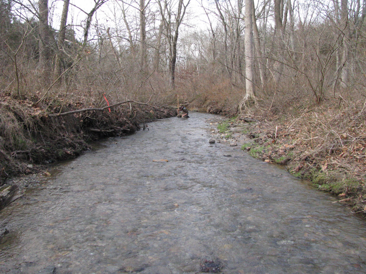 Field photo showing stream conditions at site LOCH-121-A-2011-1