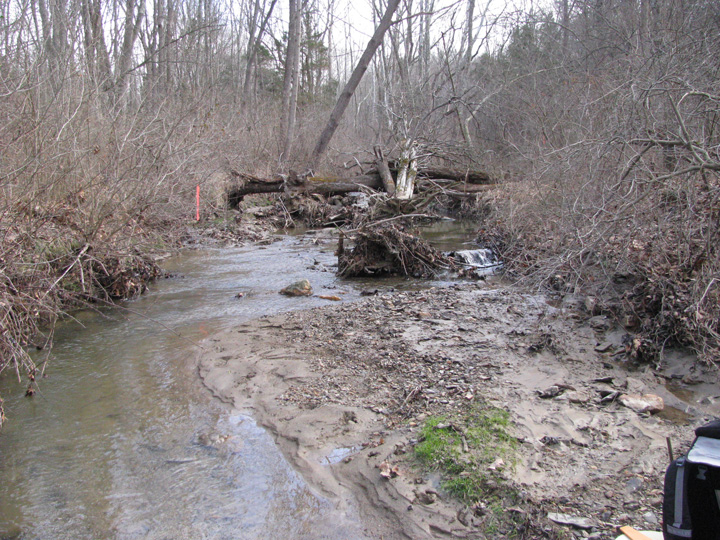 Field photo showing stream conditions at site LOCH-121-A-2011-2