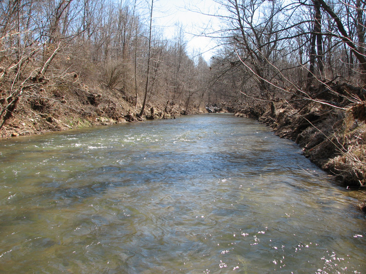 Field photo showing stream conditions at site LOCH-405-R-2007-1