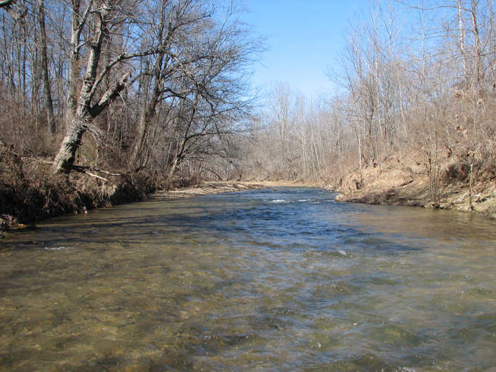 Field photo showing stream conditions at site LOCH-405-R-2007-2
