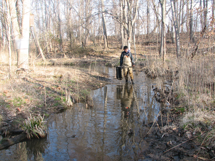 Field photo showing stream conditions at site LOCR-101-R-2008-2