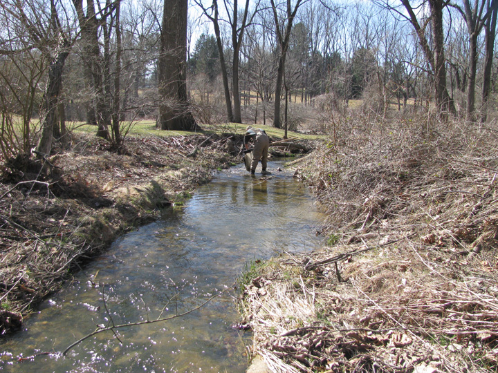 Field photo showing stream conditions at site LOGU-101-X-2011-2