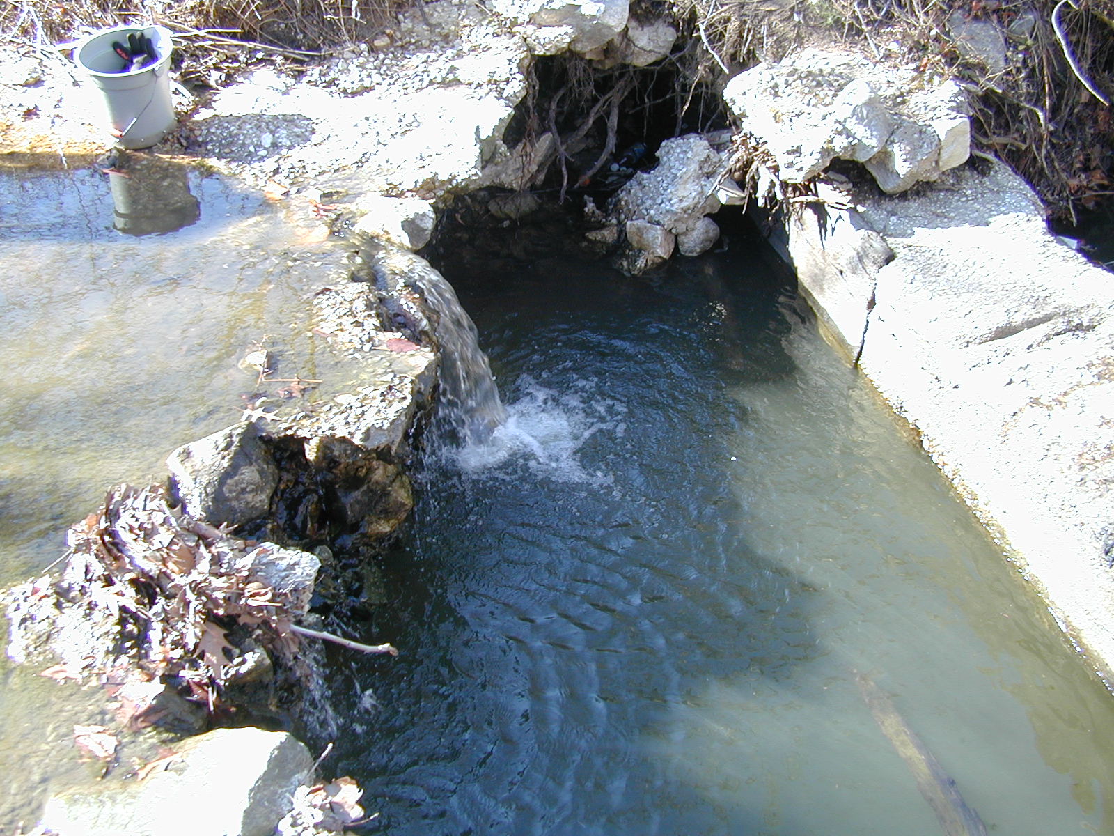 Field photo showing stream conditions at site LOGU-108-R-2002-356