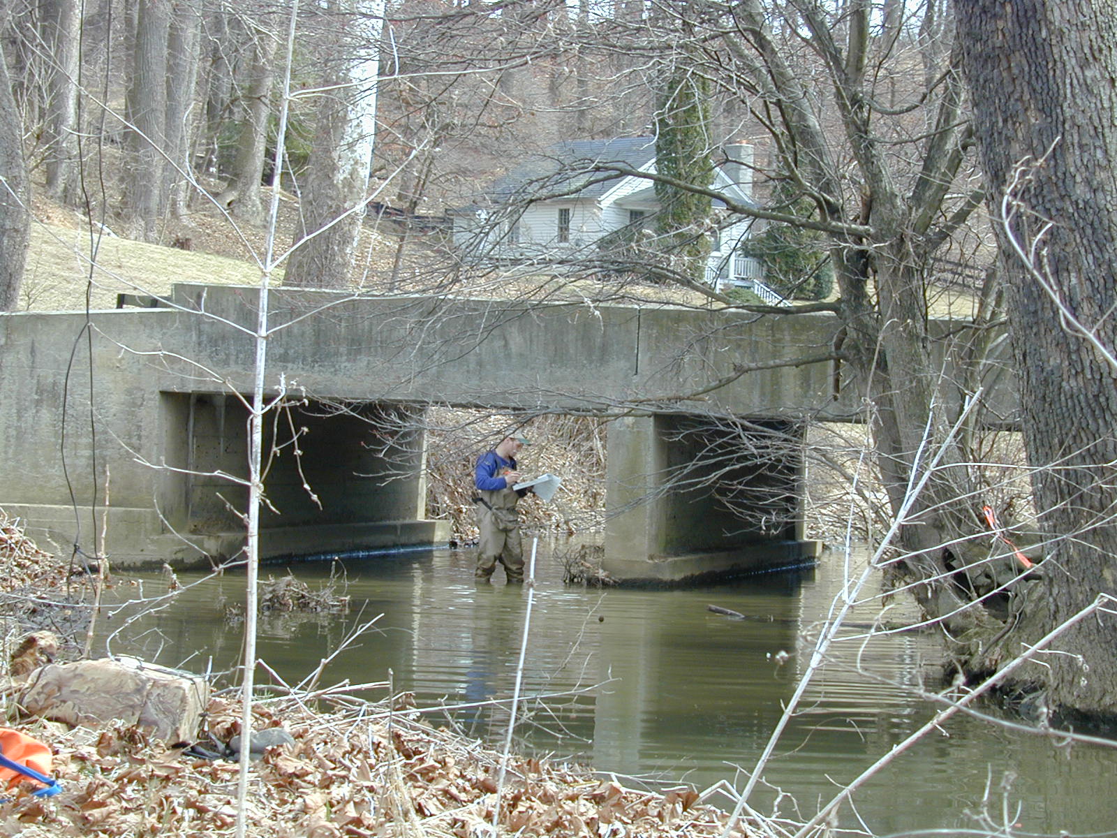 Field photo showing stream conditions at site LOGU-305-R-2002-370