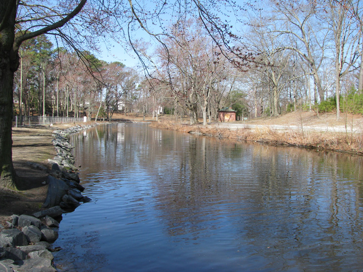 Field photo showing stream conditions at site LOWI-314-R-2009-1