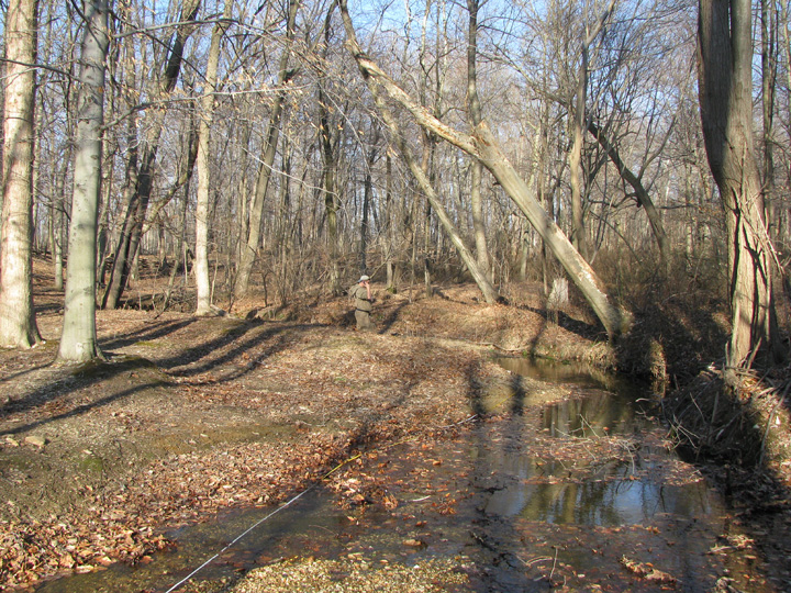 Field photo showing stream conditions at site LSUS-101-R-2009-2