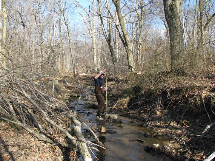 Field photo showing stream conditions at site LSUS-111-R-2009-2