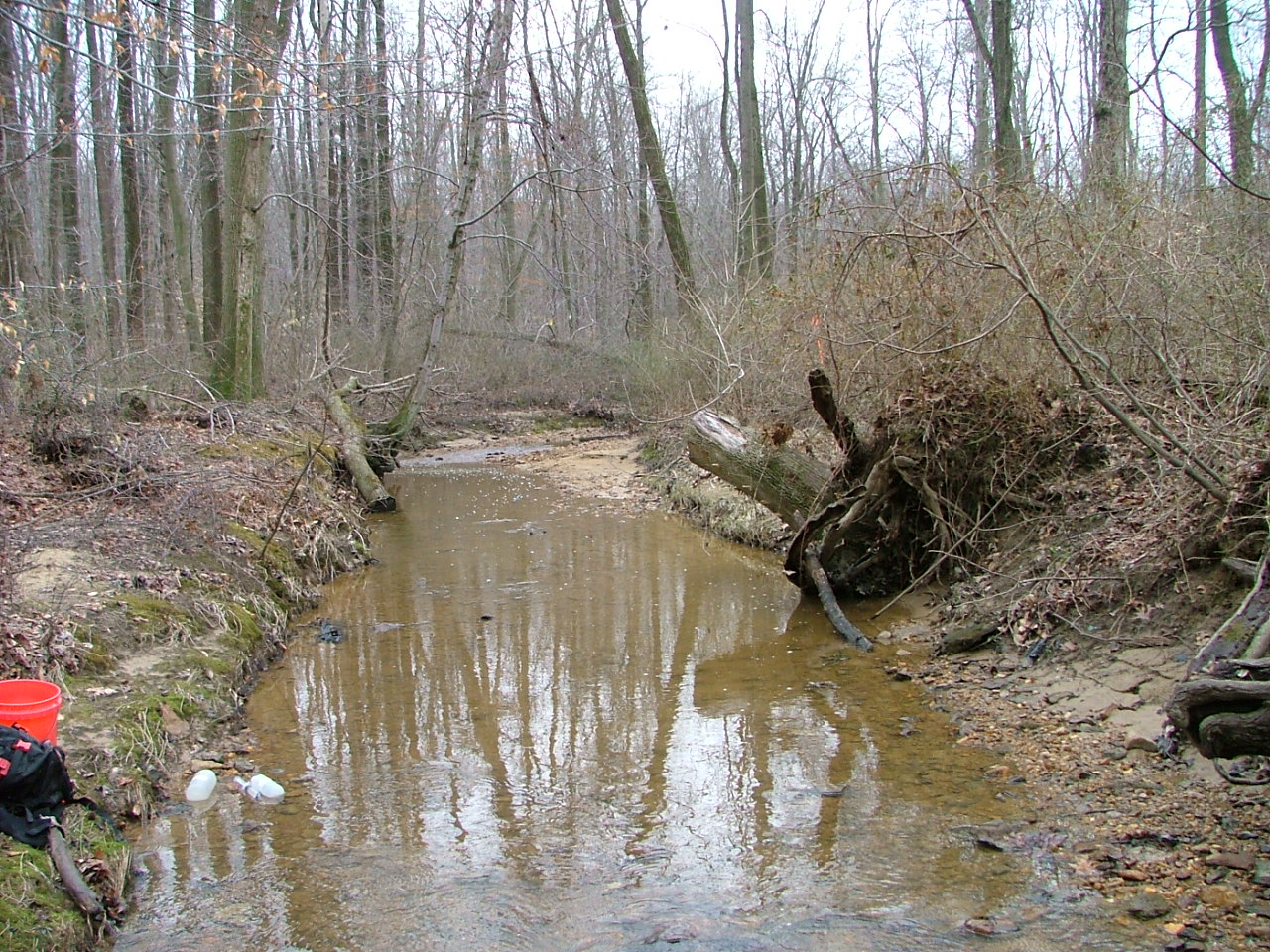 Field photo showing stream conditions at site LWIN-103-R-2004-7